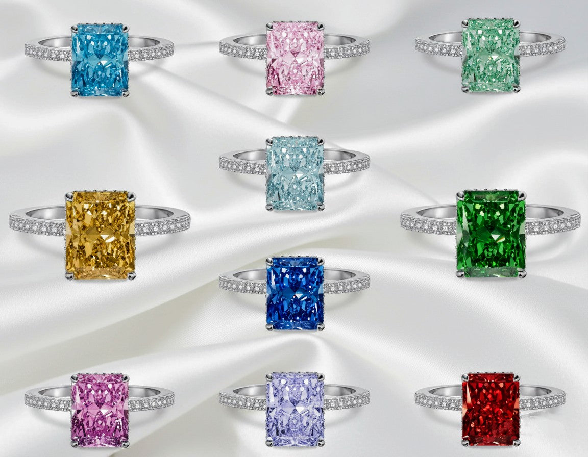 Sterling Silver Ring with Coloured Centre Stone