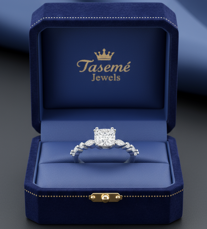 Sterling Silver Ring with Clear Stones