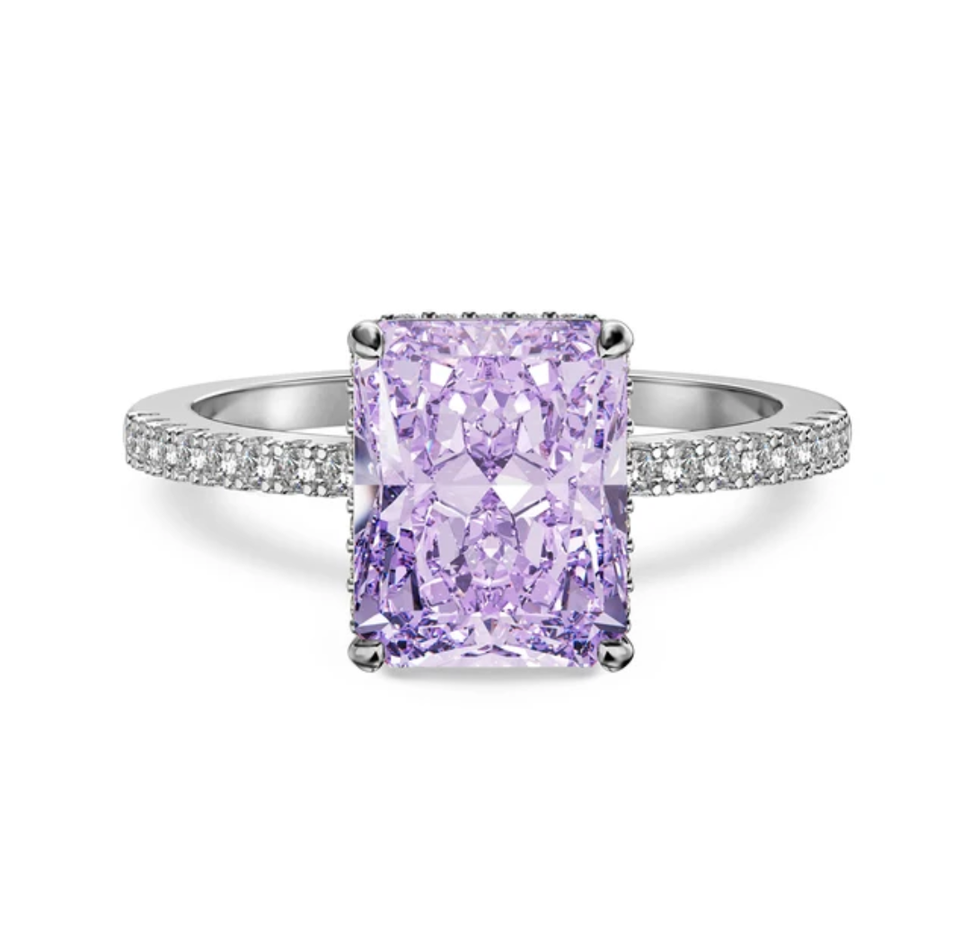 Sterling Silver Ring with Coloured Centre Stone