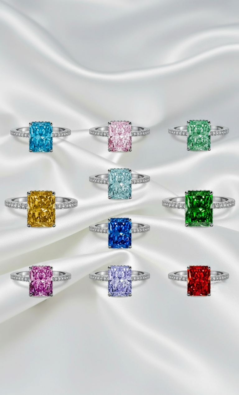 Sterling Silver Ring with Coloured Centre Stone