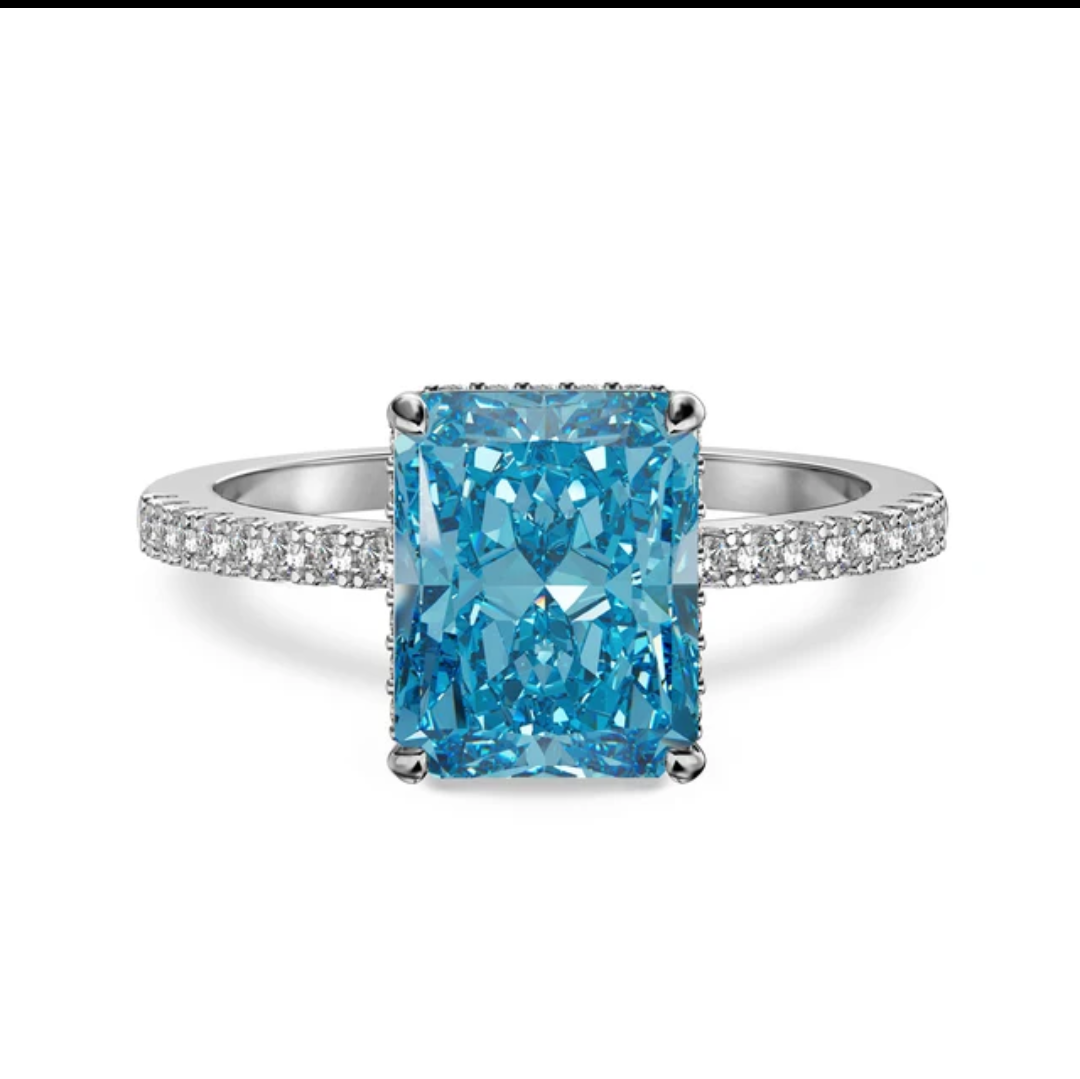 Sterling Silver Ring with Coloured Centre Stone