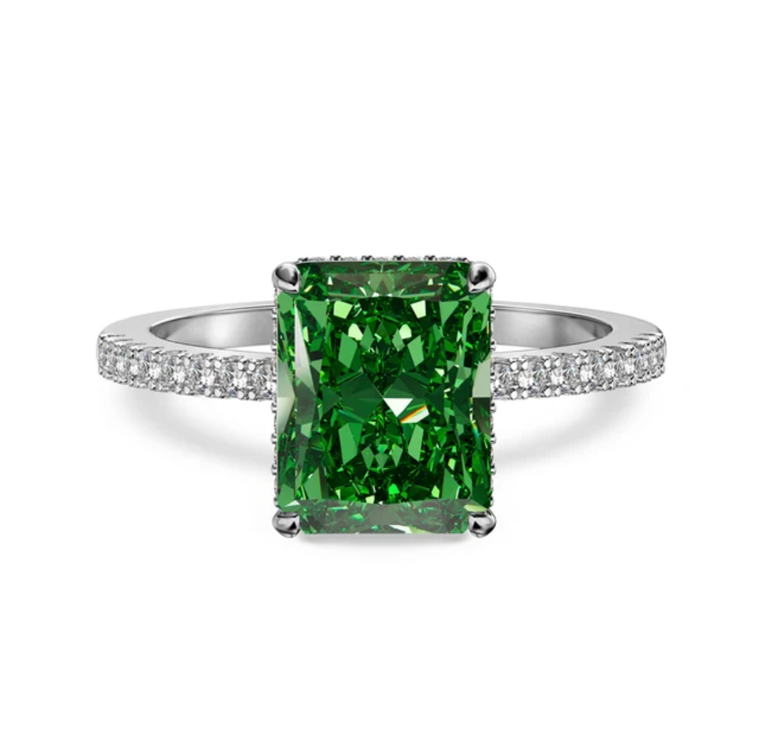 Sterling Silver Ring with Coloured Centre Stone