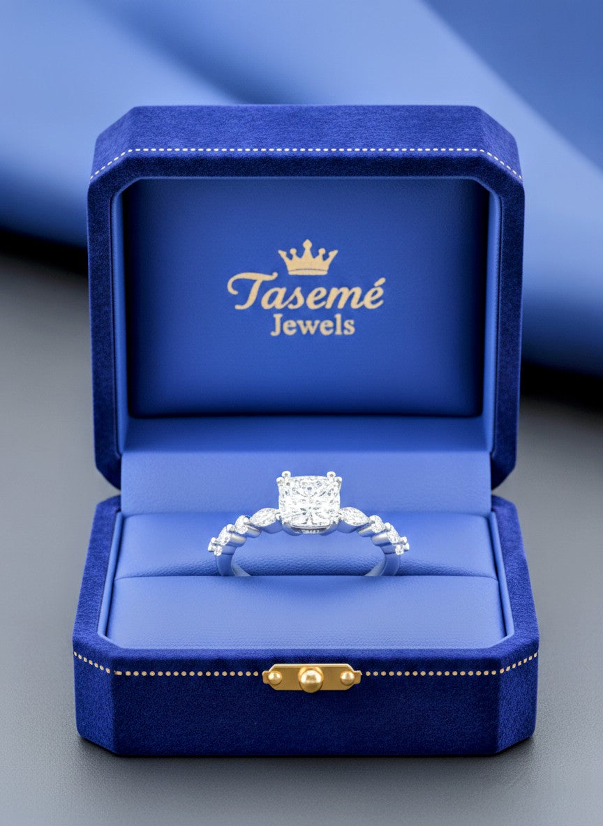 Sterling Silver Ring with Clear Stones